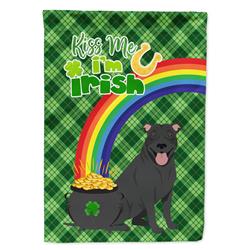 15.5 x 11.25 in. Black Pit Bull Terrier Saint Patricks Day Flag - Garden Size