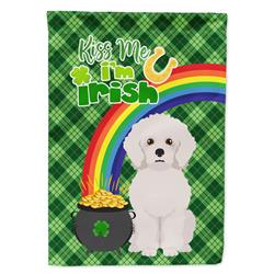 15.5 x 11.25 in. Bichon Frise Saint Patricks Day Flag - Garden Size