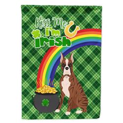 15.5 x 11.25 in. Red Brindle Boxer Saint Patricks Day Flag - Garden Size