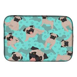 21 x 14 in. Blue, Fawn Pug Dish Drying Mat