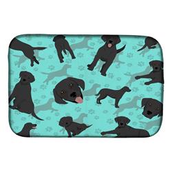 21 x 14 in. Blue, Black Labrador Retriever Dish Drying Mat