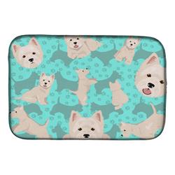 21 x 14 in. Blue Westie Dish Drying Mat