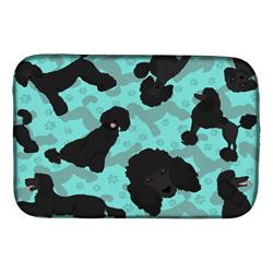 21 x 14 in. Blue, Black Standard Poodle Dish Drying Mat