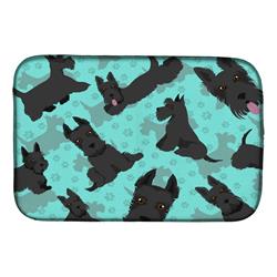21 x 14 in. Blue Scottish Terrier Dish Drying Mat