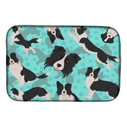 21 x 14 in. Blue Border Collie Dish Drying Mat