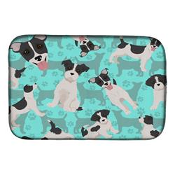 MLM1027DDM 21 x 14 in. Blue Jack Russell Terrier Dish Drying Mat