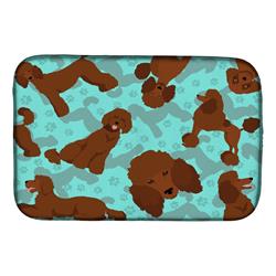 21 x 14 in. Blue, Chocolate Standard Poodle Dish Drying Mat
