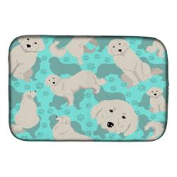 21 x 14 in. Blue Great Pyrenees Dish Drying Mat