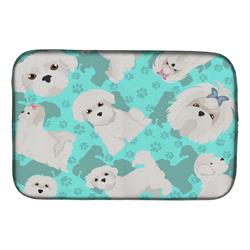 21 x 14 in. Blue Maltese Dish Drying Mat