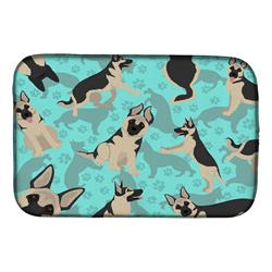 21 x 14 in. Blue, Black & Silver German Shepherd Dish Drying Mat