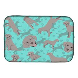 21 x 14 in. Blue, Grey Labrador Retriever Dish Drying Mat