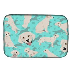 21 x 14 in. Blue, White & Cream Labrador Retriever Dish Drying Mat