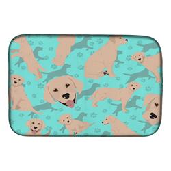 21 x 14 in. Blue, Yellow Labrador Retriever Dish Drying Mat