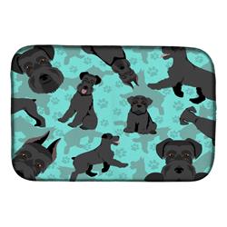 21 x 14 in. Blue, Black Schnauzer Dish Drying Mat