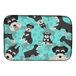 21 x 14 in. Blue, Black & Silver Schnauzer Dish Drying Mat