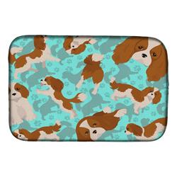 21 x 14 in. Blue Blenheim Cavalier Spaniel Dish Drying Mat