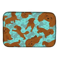 21 x 14 in. Blue, Ruby Cavalier Spaniel Dish Drying Mat
