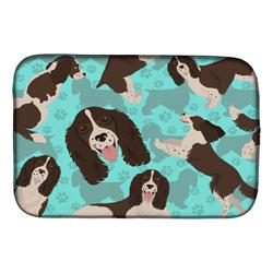21 x 14 in. Blue Liver English Springer Spaniel Dish Drying Mat
