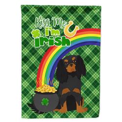 15.5 x 11.25 in. Black & Tan Cavalier Spaniel Saint Patricks Day Flag - Garden Size