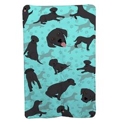 58 x 36 in. Blue, Black Labrador Retriever Soft Travel Blanket with Bag