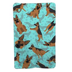 58 x 36 in. Blue German Shepherd Soft Travel Blanket with Bag