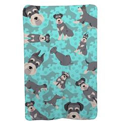 58 x 36 in. Blue Schnauzer Soft Travel Blanket with Bag