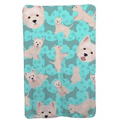 58 x 36 in. Blue Westie Soft Travel Blanket with Bag