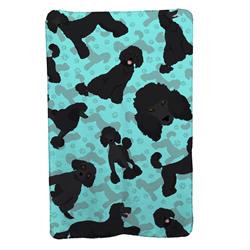 58 x 36 in. Blue, Black Standard Poodle Soft Travel Blanket with Bag