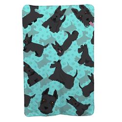 58 x 36 in. Blue Scottish Terrier Soft Travel Blanket with Bag