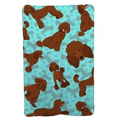58 x 36 in. Blue, Chocolate Standard Poodle Soft Travel Blanket with Bag