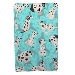 58 x 36 in. Blue Dalmatian Soft Travel Blanket with Bag