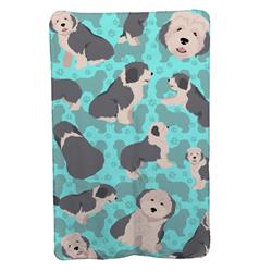 MLM1034TBLT 58 x 36 in. Blue Old English Sheepdog Soft Travel Blanket with Bag