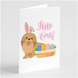 5 x 7 in. Gold Pekingese Easter Greeting Cards & Envelopes, Pack of 8
