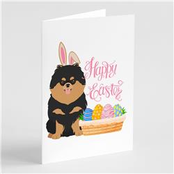 5 x 7 in. Black & Tan Pomeranian Easter Greeting Cards & Envelopes, Pack of 8