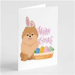 5 x 7 in. Orange Pomeranian Easter Greeting Cards & Envelopes, Pack of 8