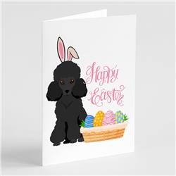 5 x 7 in. Toy Black Poodle Easter Greeting Cards & Envelopes, Pack of 8