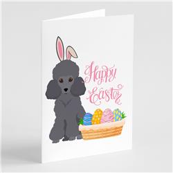 5 x 7 in. Toy Gray Poodle Easter Greeting Cards & Envelopes, Pack of 8