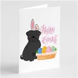 5 x 7 in. Black Pug Easter Greeting Cards & Envelopes, Pack of 8