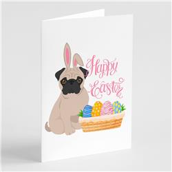 5 x 7 in. Fawn Pug Easter Greeting Cards & Envelopes, Pack of 8
