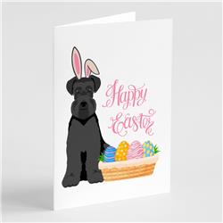 5 x 7 in. Black Natural Ears Schnauzer Easter Greeting Cards & Envelopes, Pack of 8