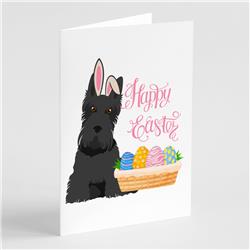 5 x 7 in. Black Scottish Terrier Easter Greeting Cards & Envelopes, Pack of 8
