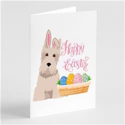 5 x 7 in. Wheaten Scottish Terrier Easter Greeting Cards & Envelopes, Pack of 8