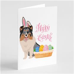 5 x 7 in. Blue Merle Sheltie Easter Greeting Cards & Envelopes, Pack of 8