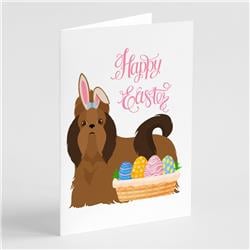 5 x 7 in. Red Shih Tzu Easter Greeting Cards & Envelopes, Pack of 8