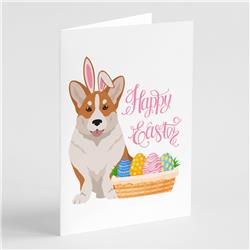 5 x 7 in. Red Cardigan Corgi Easter Greeting Cards & Envelopes, Pack of 8