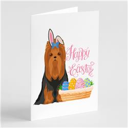 5 x 7 in. Black & Tan Full Coat Yorkshire Terrier Easter Greeting Cards & Envelopes, Pack of 8