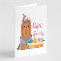 5 x 7 in. Blue & Tan Full Coat Yorkshire Terrier Easter Greeting Cards & Envelopes, Pack of 8