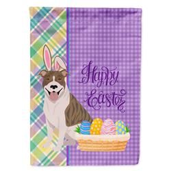 11.25 x 15.5 in. Fawn Brindle Pit Bull Terrier Easter Garden Flag