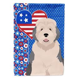 WDK5254CHF 40 x 28 in. Old English Sheepdog USA American Canvas House Flag