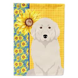 40 x 28 in. Summer Sunflowers Great Pyrenees Canvas House Flag